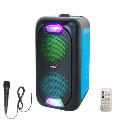 2020 Dual 6.5 Inches Portable Active Speakers with Battery LED Light