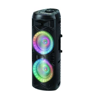 2019 NEW Dual 6.5 Inches Portable Bazooka Speaker USB, TF, FM, BLUETOOTH, AUX Input, Rechargeable Battery, Disco Lighting